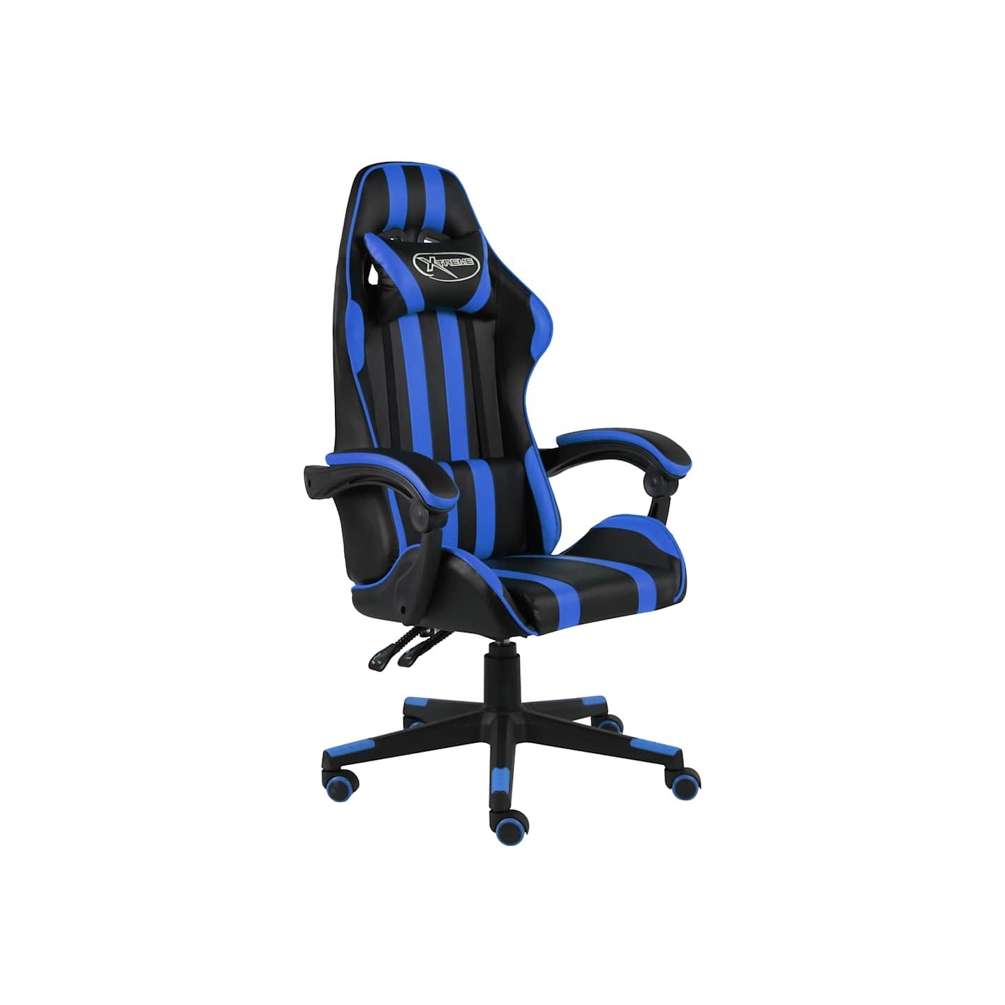 Fauteuil de jeux vidéo Noir et bleu Similicuir