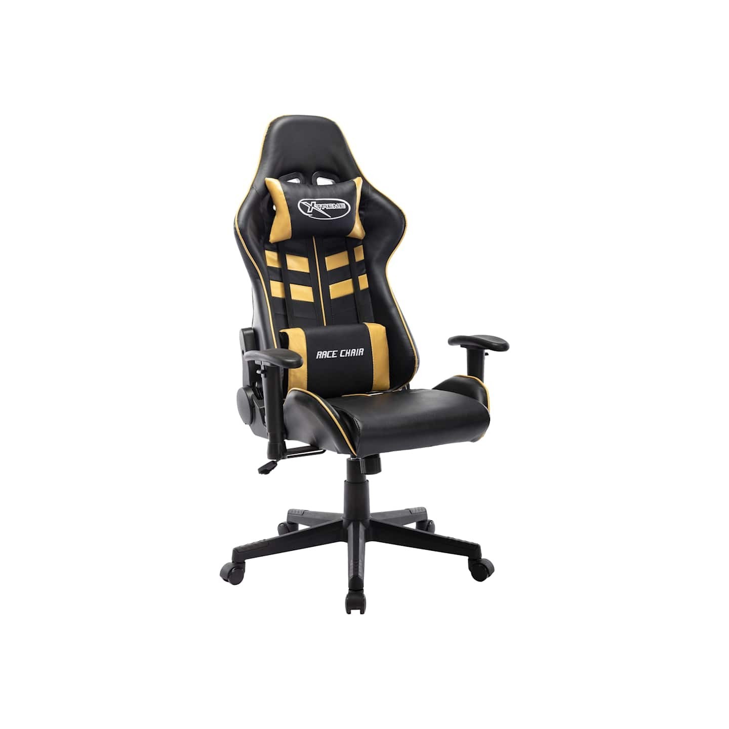 Chaise de jeu Noir et doré Cuir artificiel