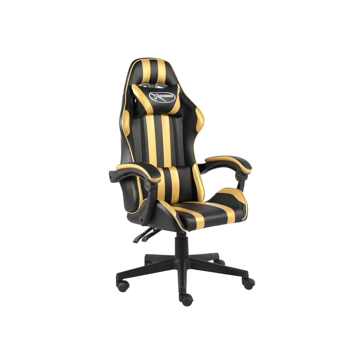 Fauteuil de jeux vidéo Noir et doré Similicuir