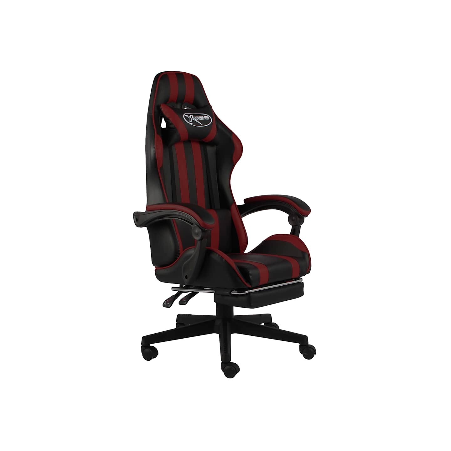 Fauteuil de jeux vidéo et repose-pied Noir/bordeaux Similicuir