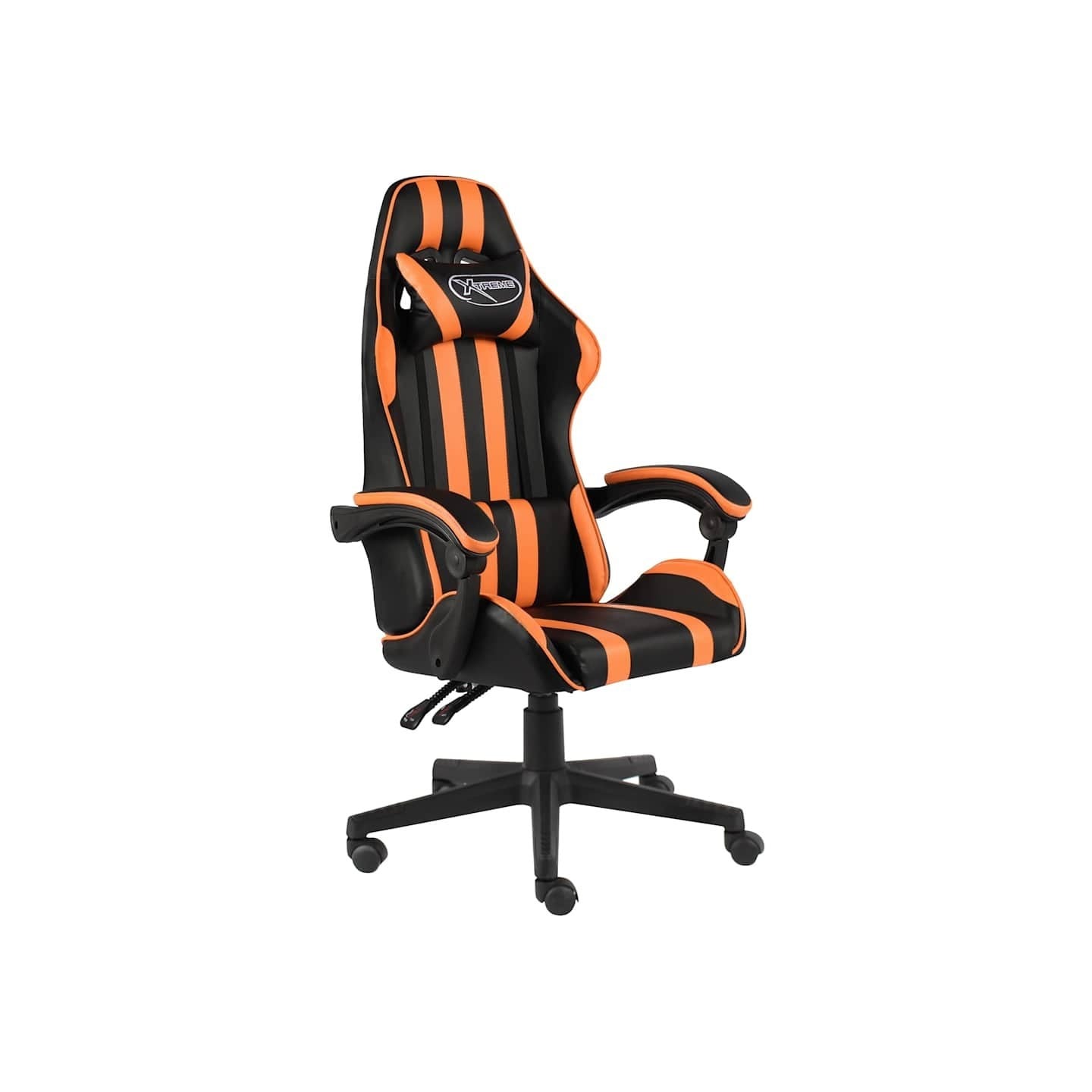Fauteuil de jeux vidéo Noir et orange Similicuir