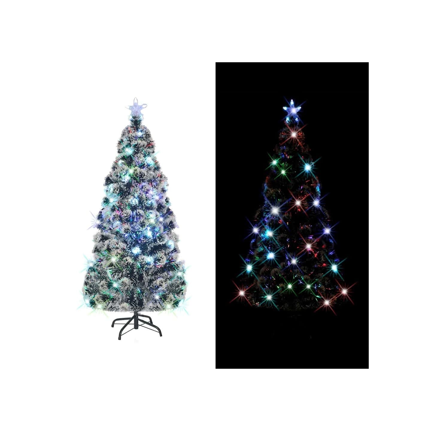 Arbre de Noël pré-éclairé avec support et LED 150 cm fibre optique