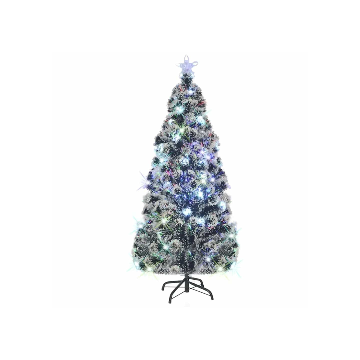 Arbre de Noël pré-éclairé avec support et LED 150 cm fibre optique