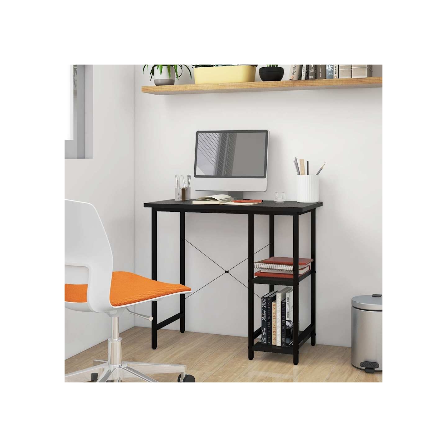 Bureau d'ordinateur Noir 80x40x72 cm MDF et métal
