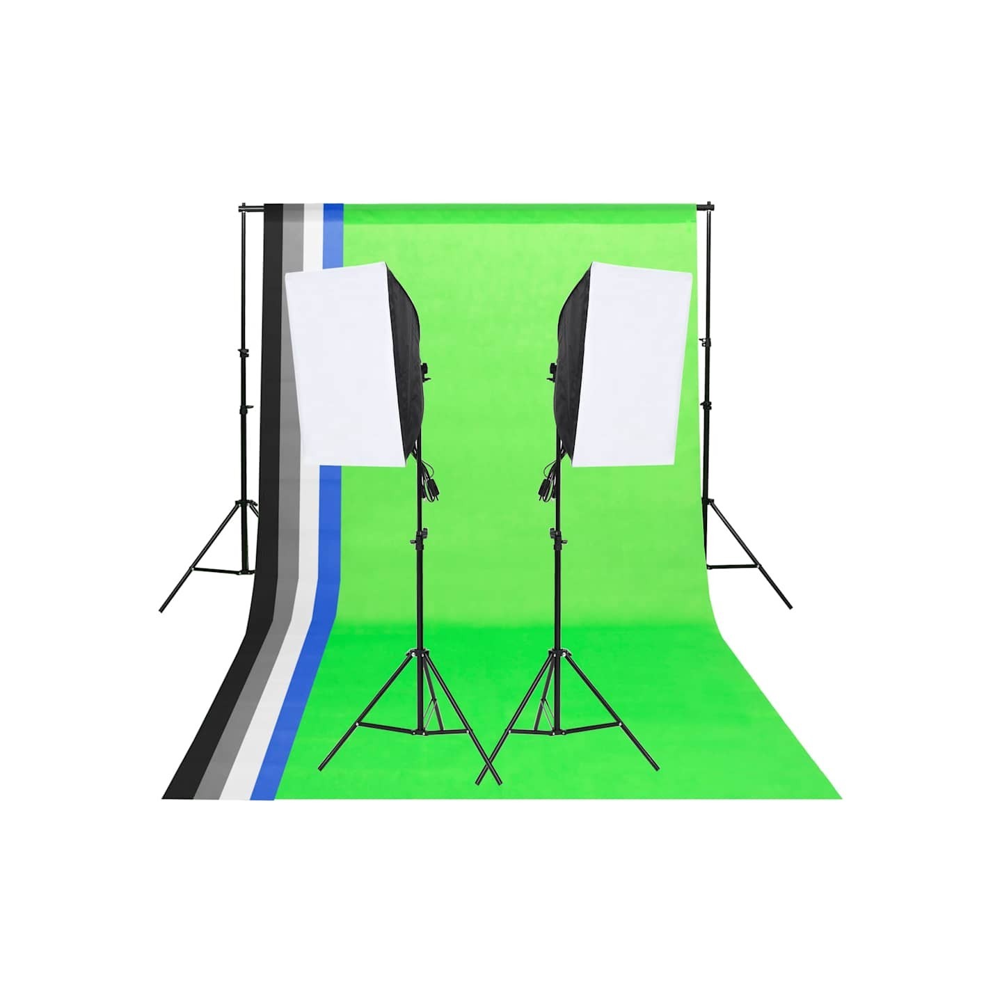 Kit d'éclairage studio avec toiles de fond et boîtes à lumière