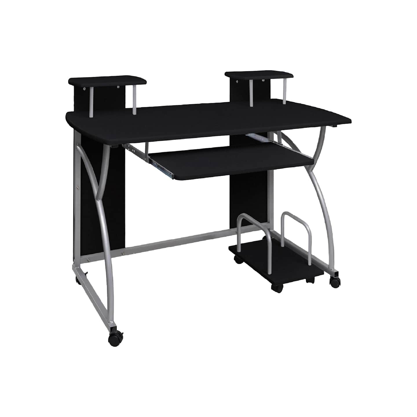Bureau d'ordinateur Noir 110x52x88,5 cm Bois d’ingénierie
