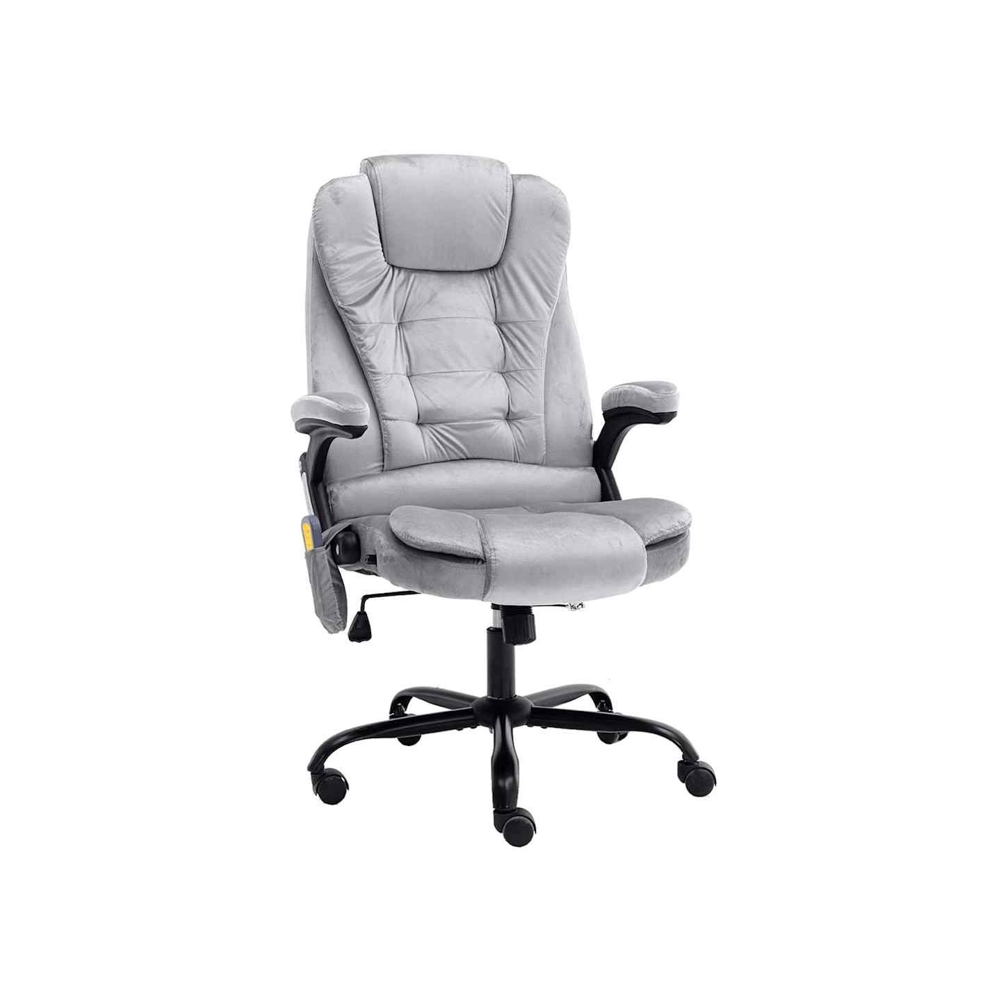 Chaise de bureau de massage Gris clair Velours