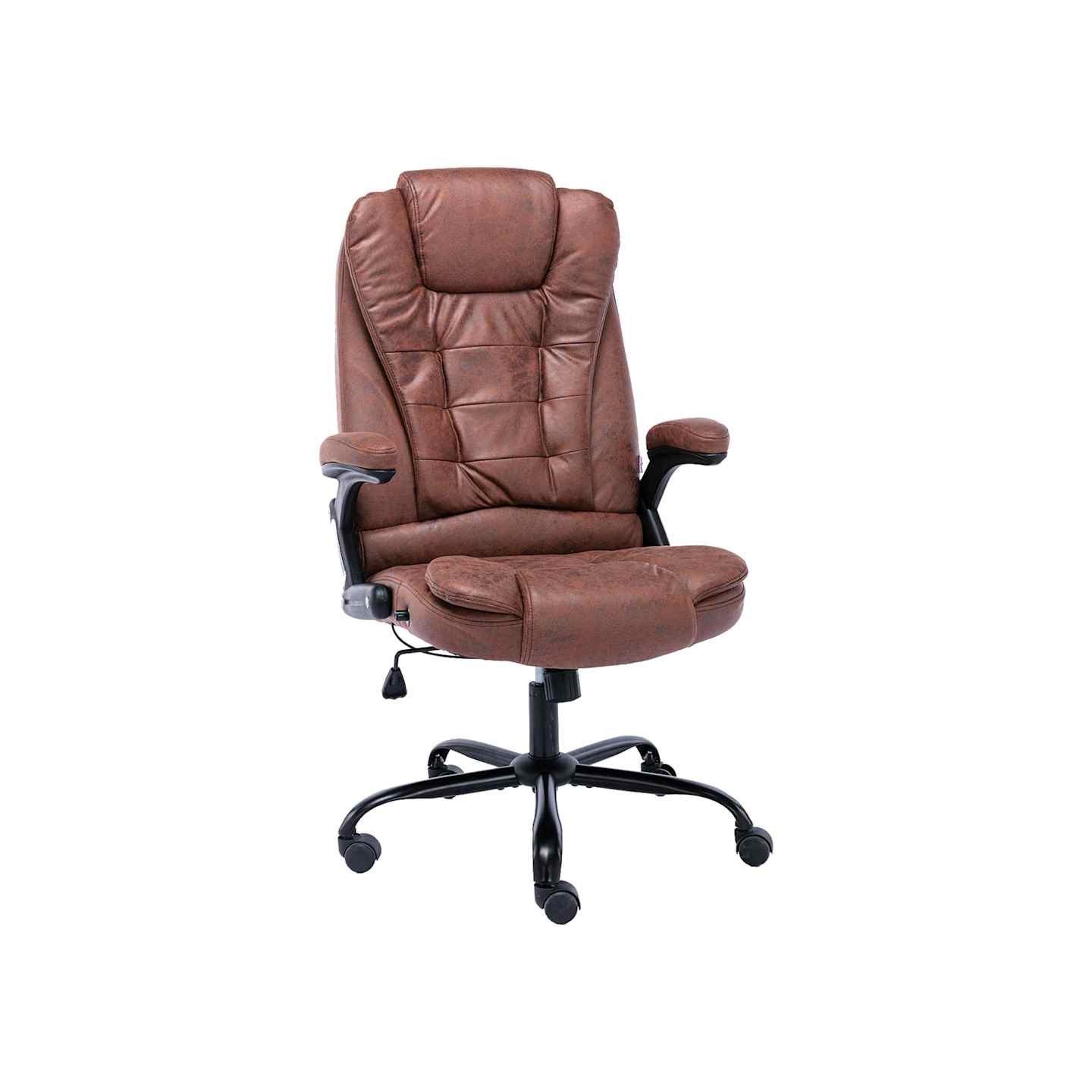 Chaise de bureau marron clair similicuir daim