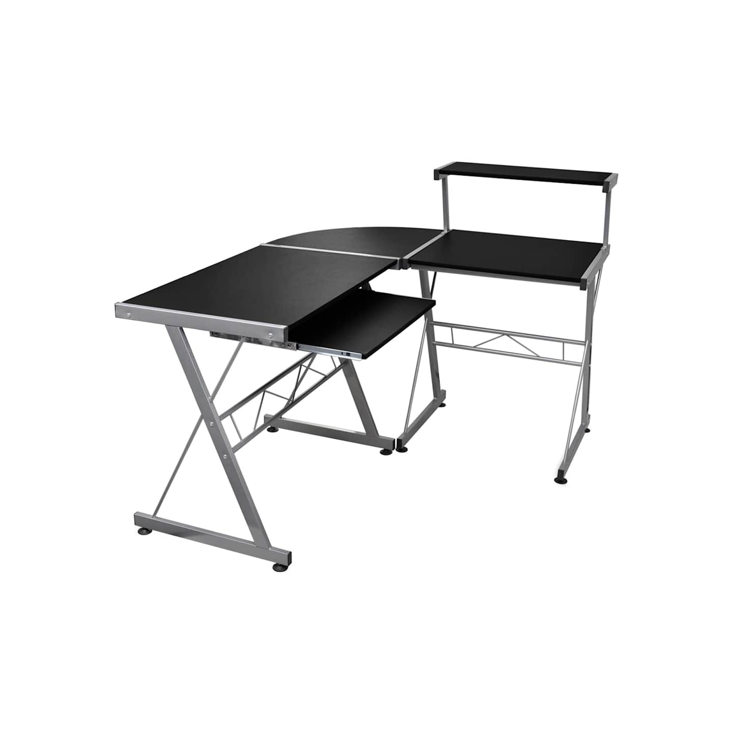 Bureau d'ordinateur d'angle Noir 132x112x99cm Bois d'ingénierie