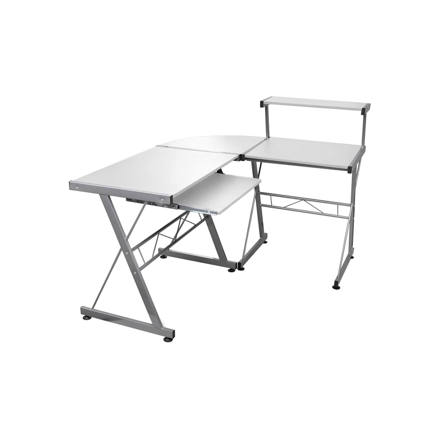 Bureau d'ordinateur d'angle Blanc 132x112x99 cm Bois ingénierie