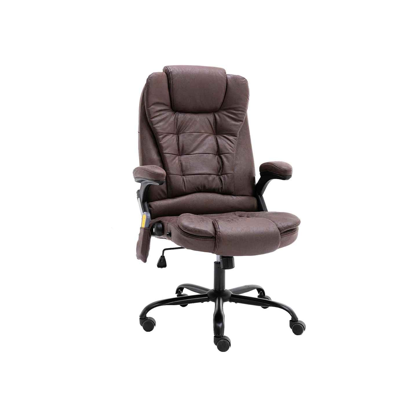 Chaise de bureau de massage marron foncé similicuir daim