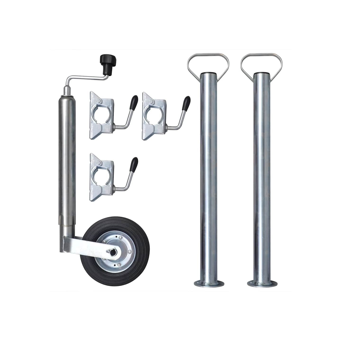 Roue de jauge 48 mm avec 2 tubes de support et 3 colliers