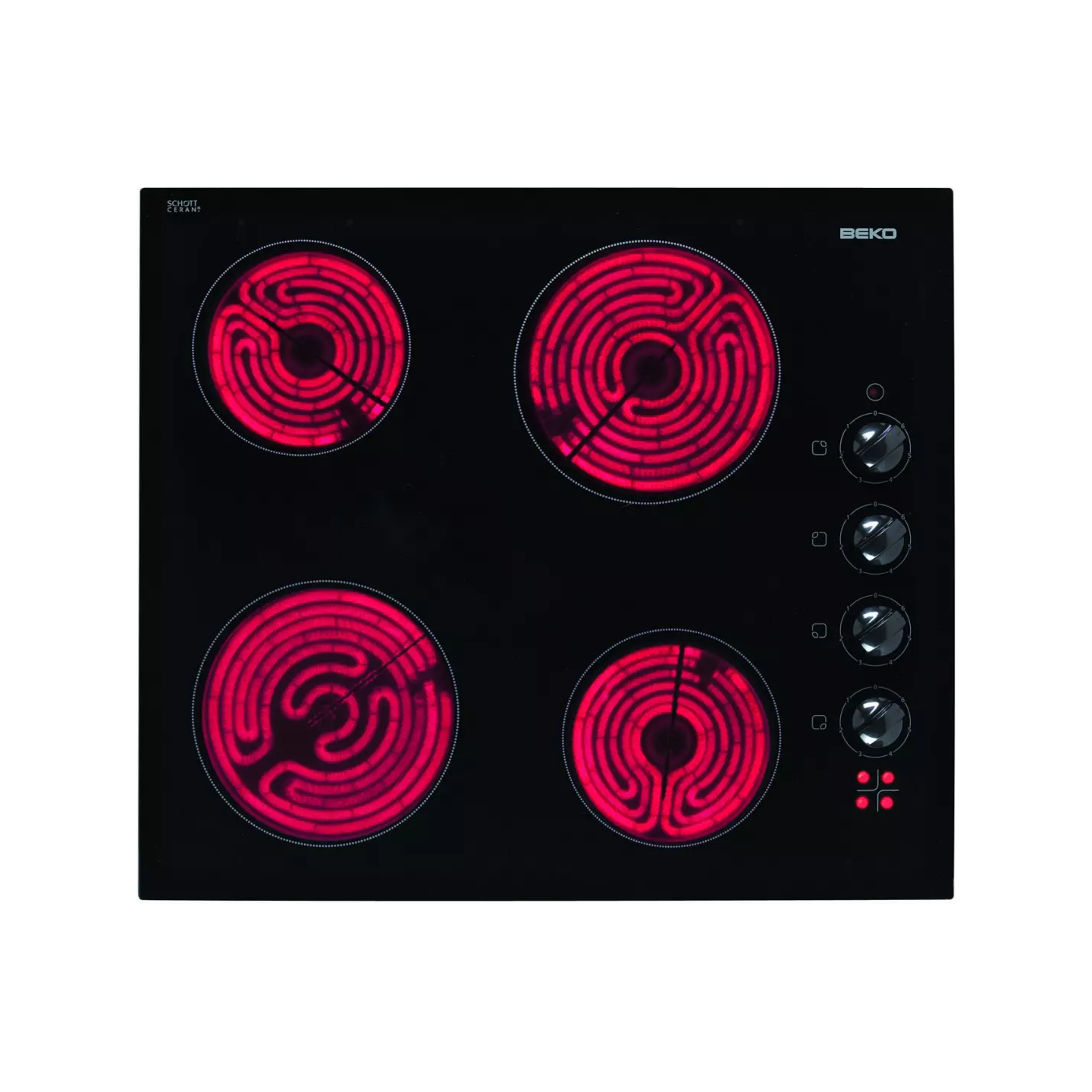 Plaque vitrocéramique Beko HIC 64100 4 foyers manettes | Nimestore