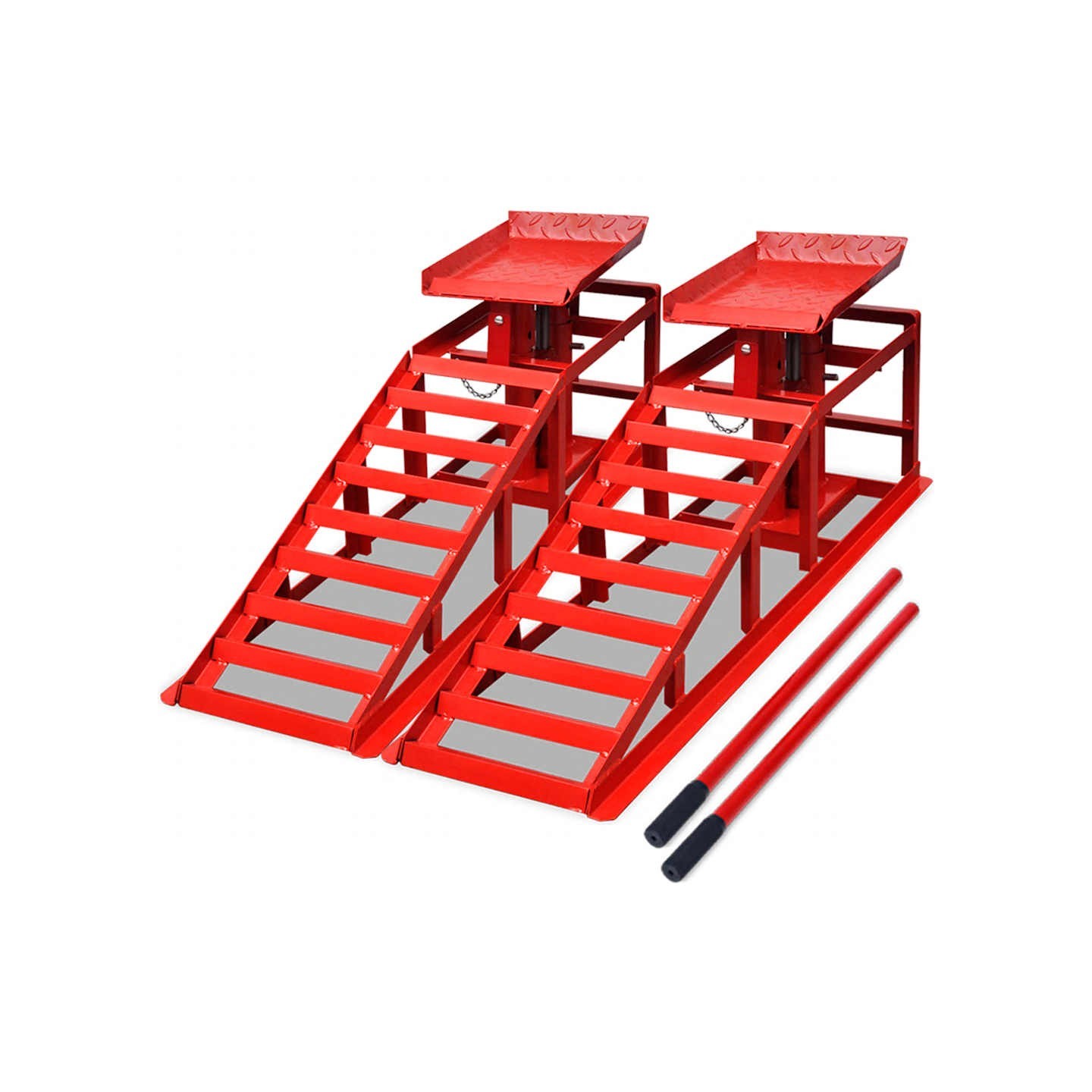 Rampes de réparation auto 2 pcs rouge acier