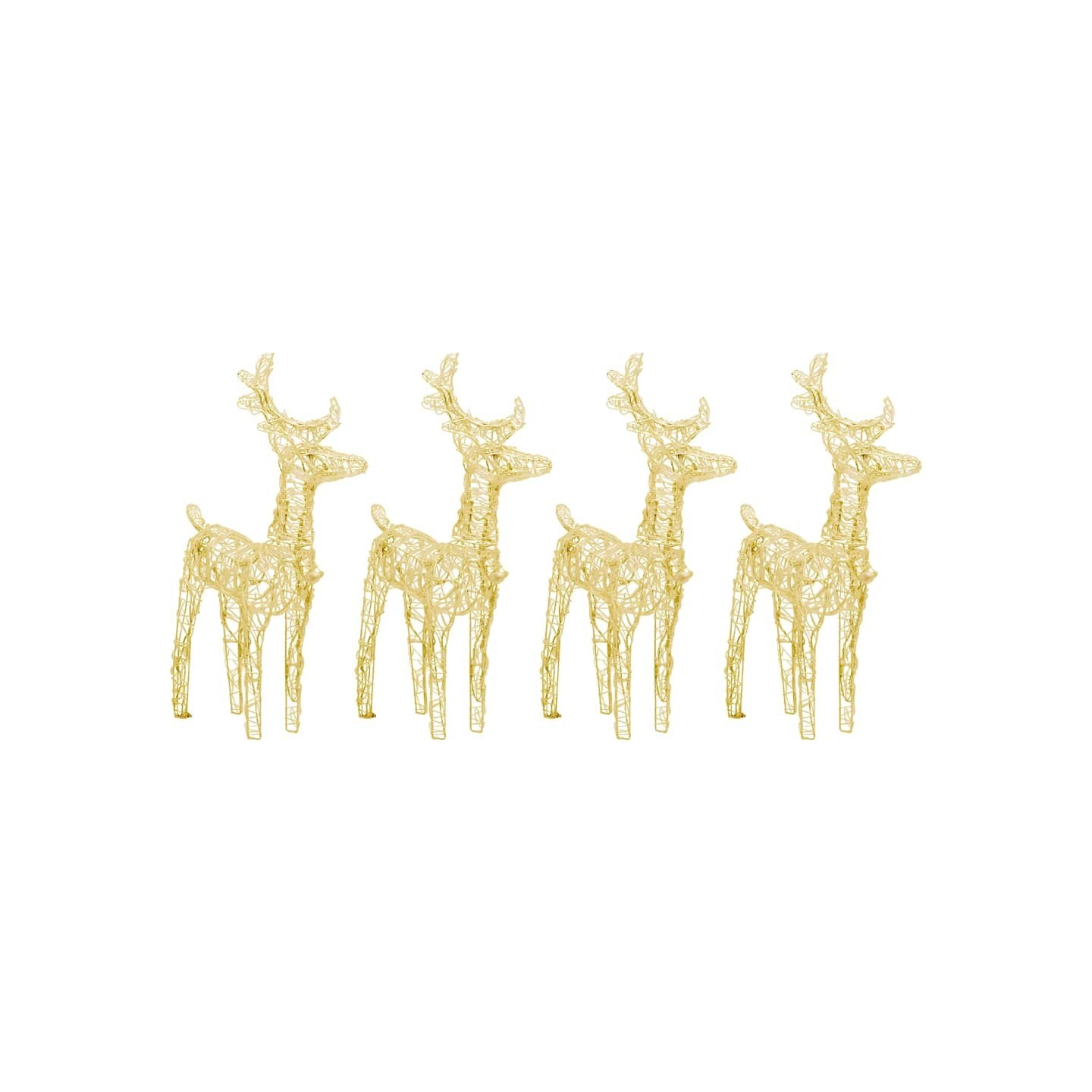 Rennes de Noël 4 pcs 160 LED Blanc chaud Acrylique