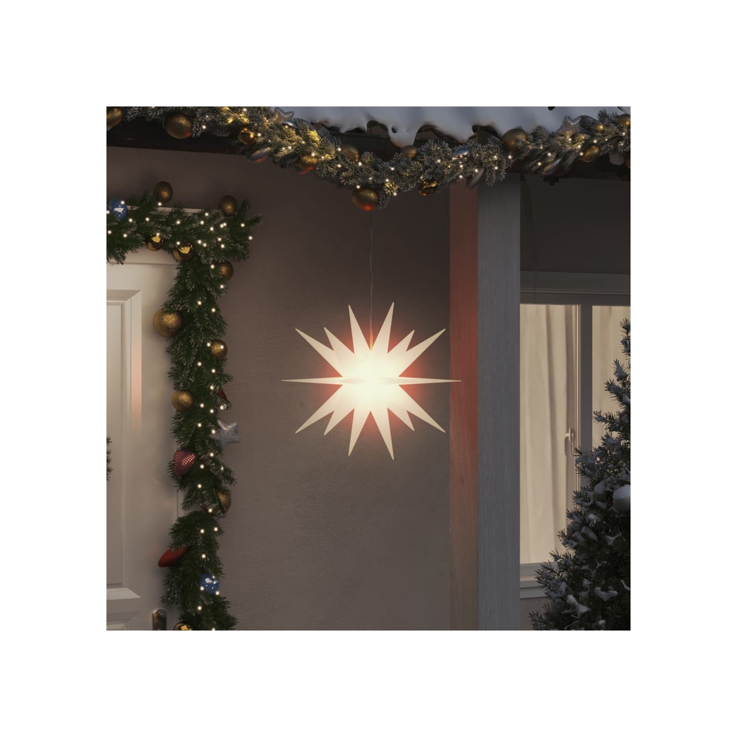 Lumières de Noël avec LED 3 pcs pliable blanc 43 cm