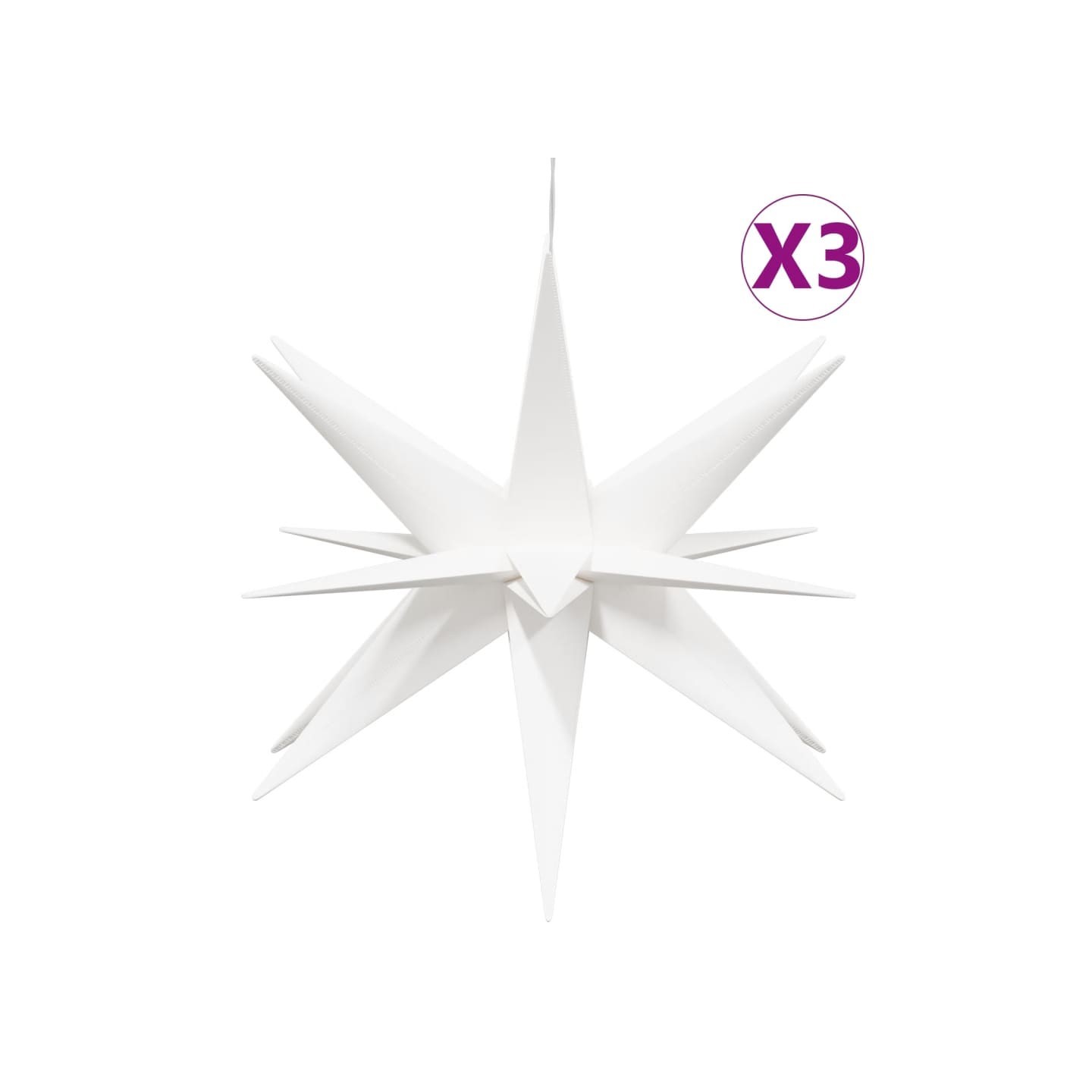 Lumières de Noël avec LED 3 pcs pliable blanc 43 cm