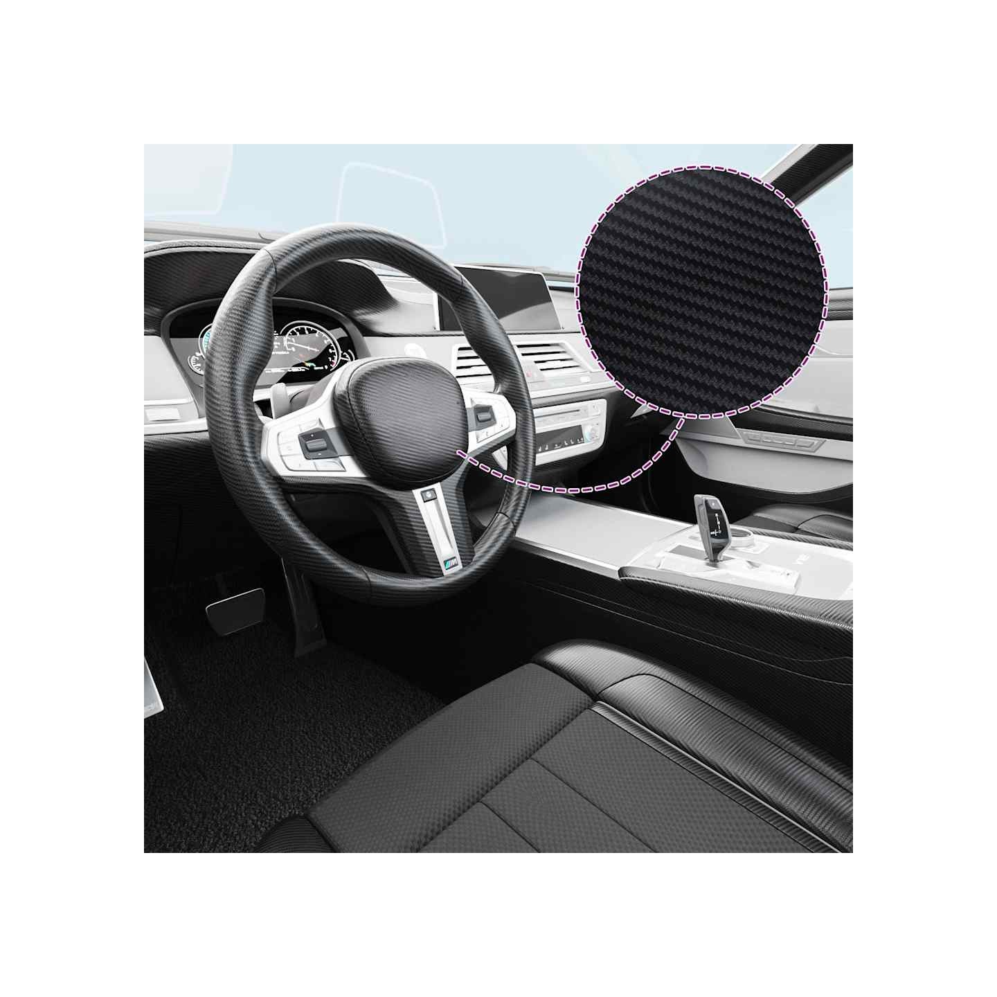 Films 3D de voiture 2 pcs Noir 100x150 cm