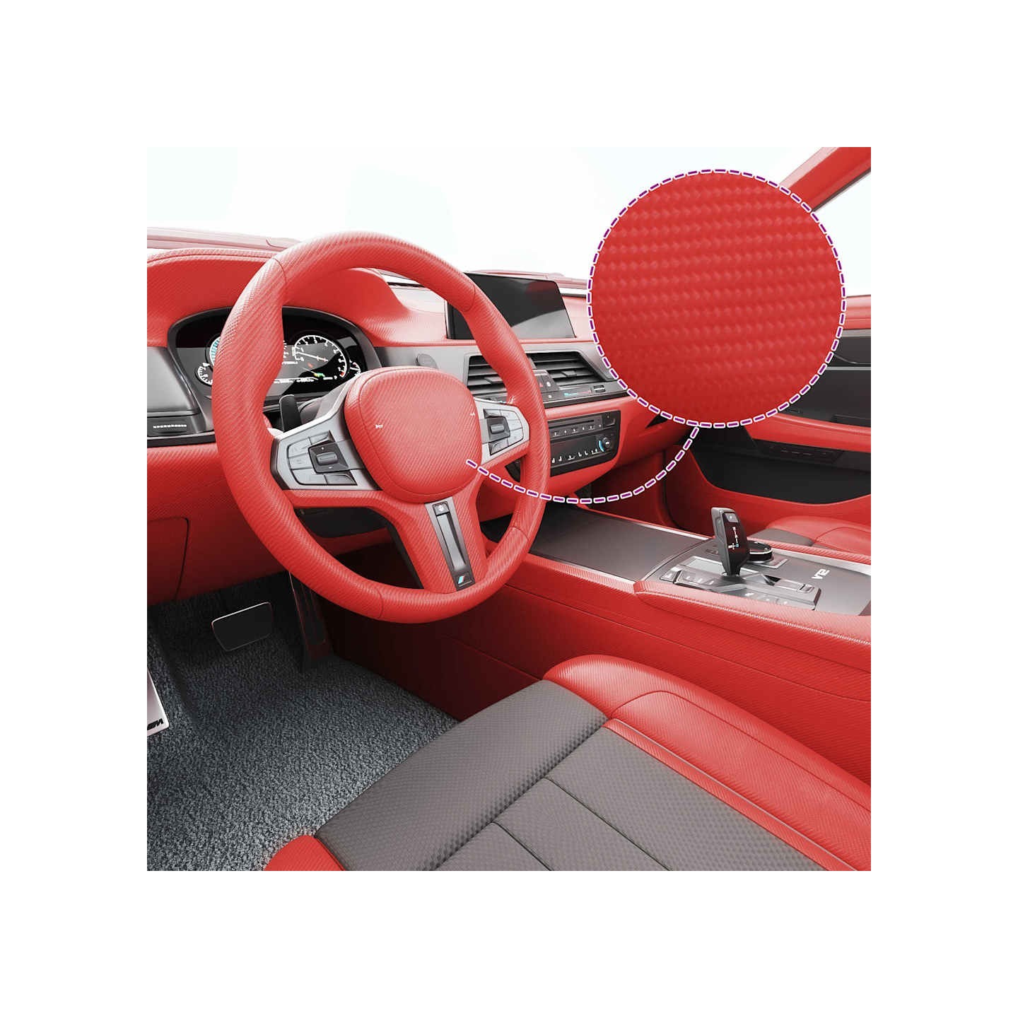 Film 4D de voiture Rouge 100x150 cm
