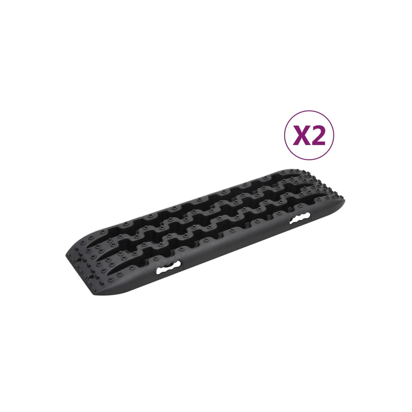 Planches de traction 2 pc Noir 106x30,5x7 cm Nylon