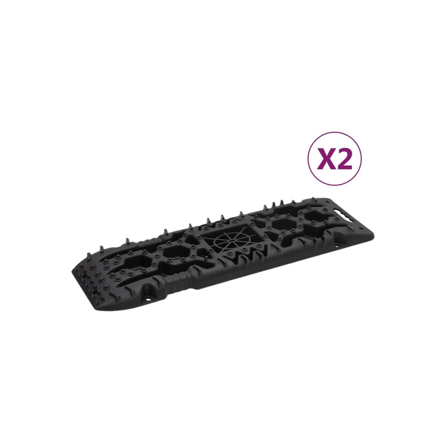 Planches de traction 2 pc Noir 107x31x7 cm Nylon
