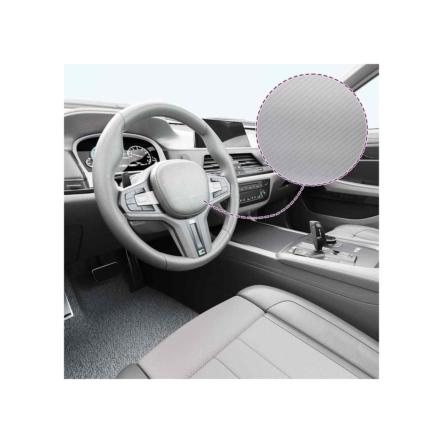 Films 4D de voiture 2 pcs Argenté 100x150 cm+50x150 cm