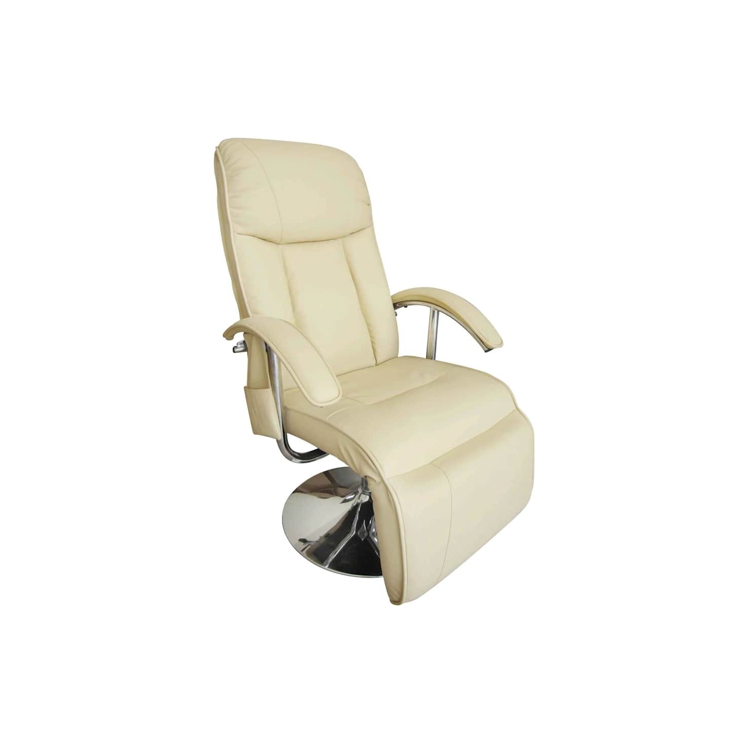 Fauteuil de massage blanc crème similicuir