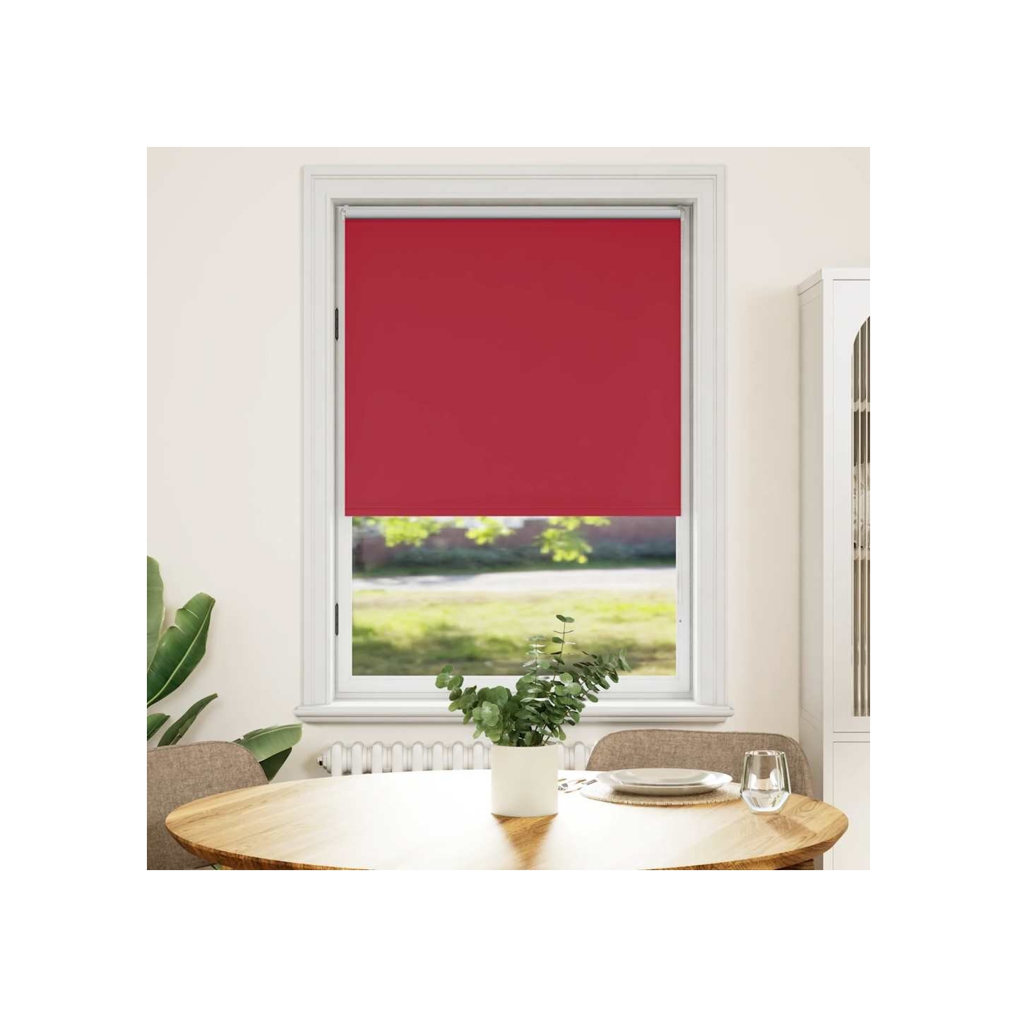Store enrouleur occultant 84,4x175 cm tissu de 80 cm rouge
