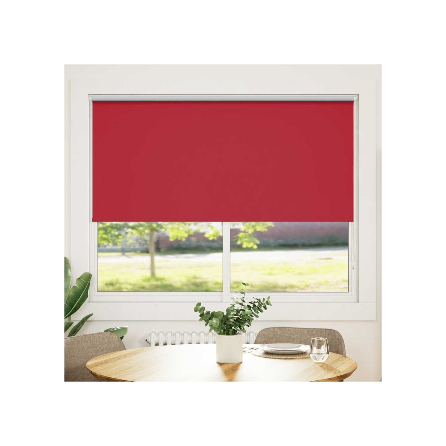 Store enrouleur occultant 164,4x175 cm tissu de 160 cm rouge