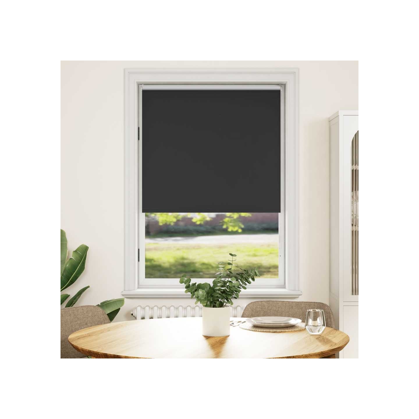 Store enrouleur occultant 104,4x175 cm tissu de 100 cm noir