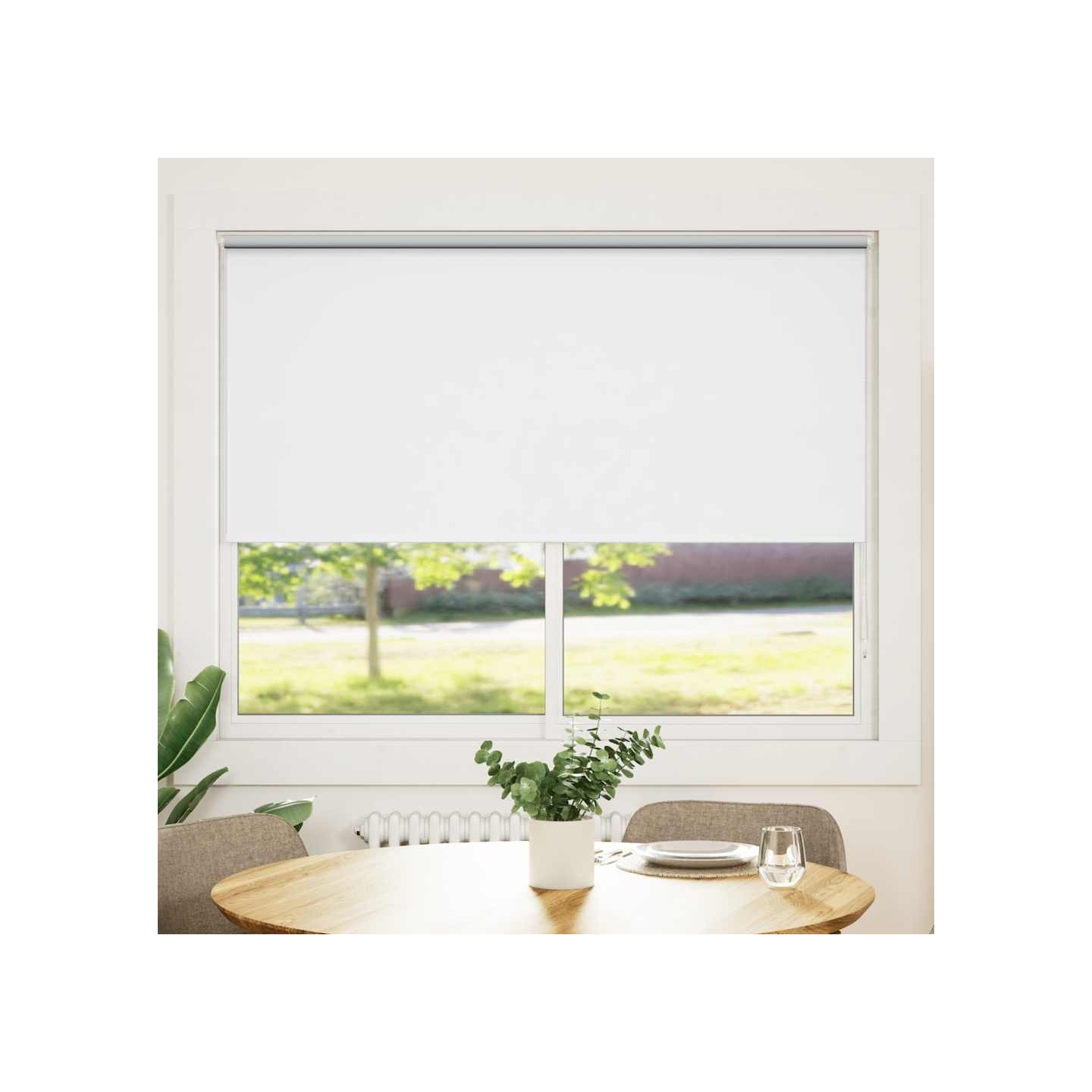Store enrouleur occultant 164,4x175 cm tissu de 160 cm blanc