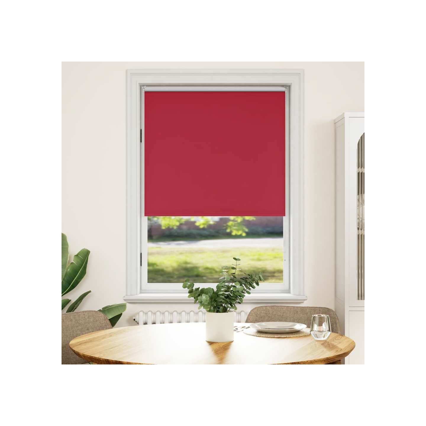 Store enrouleur occultant 124,4x175 cm tissu de 120 cm rouge