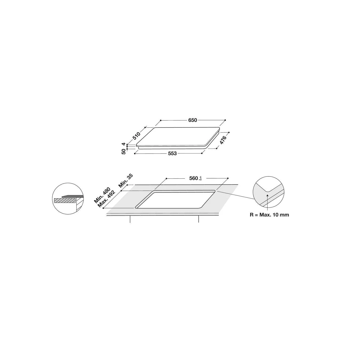 Plaque induction Whirlpool WLB 4265 BFIXL FlexiCook | Nimestore