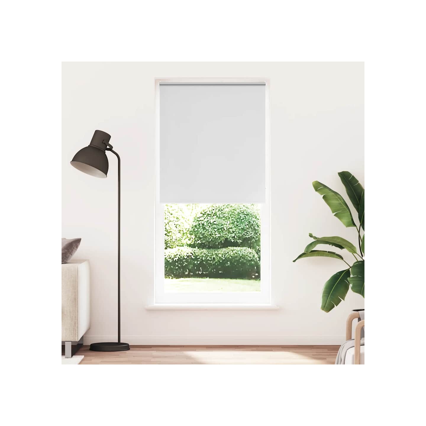 Store enrouleur occultant 84,4x230 cm tissu de 80 cm blanc