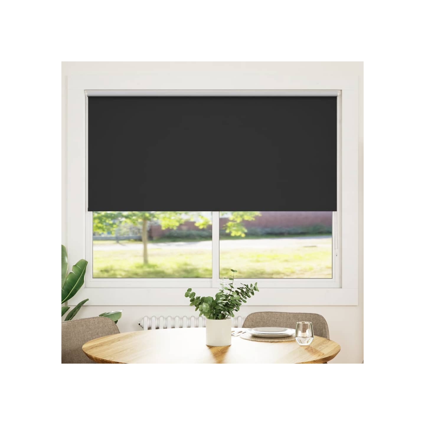 Store enrouleur occultant 164,4x175 cm tissu de 160 cm noir