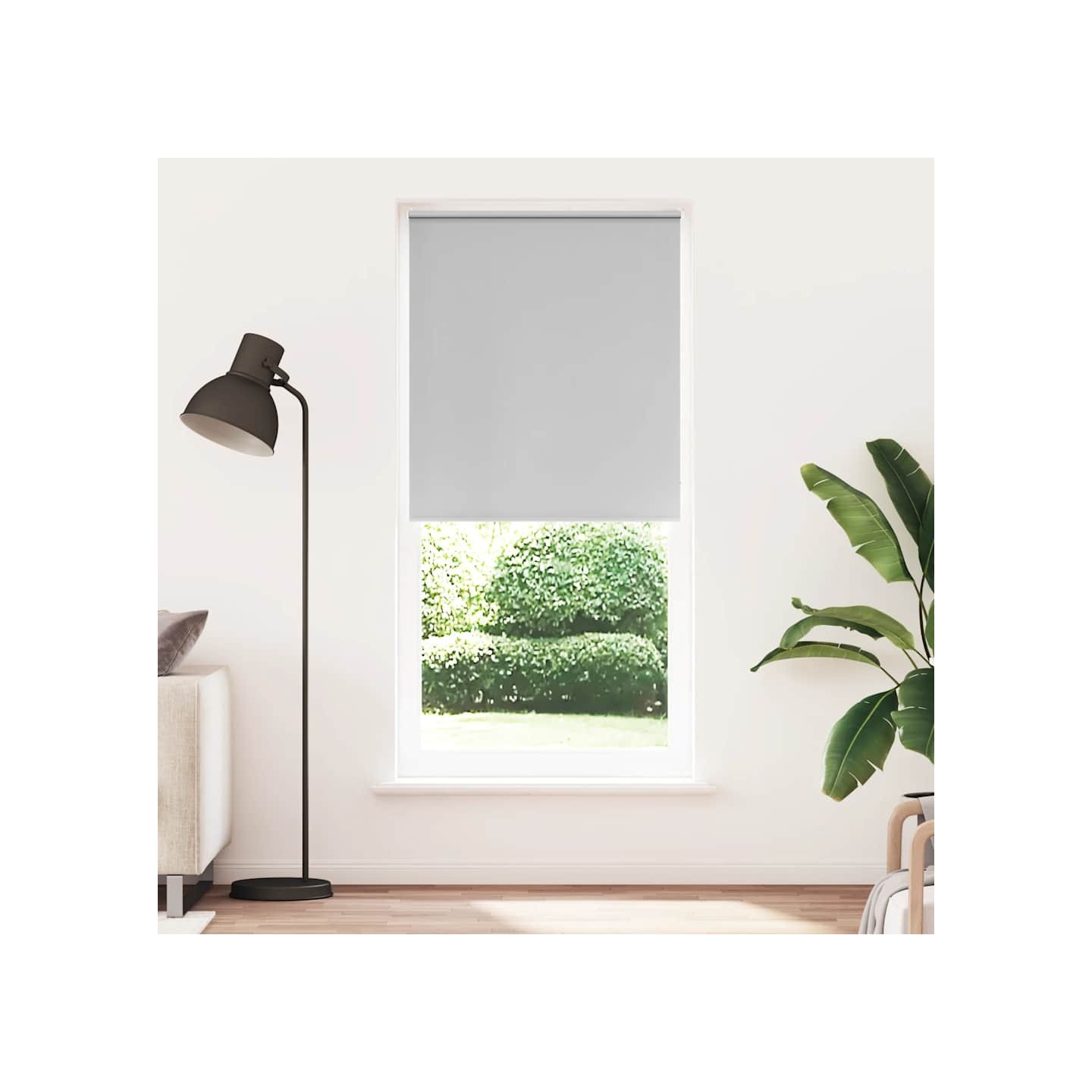 Store enrouleur occultant 84,4x230 cm tissu de 80 cm gris