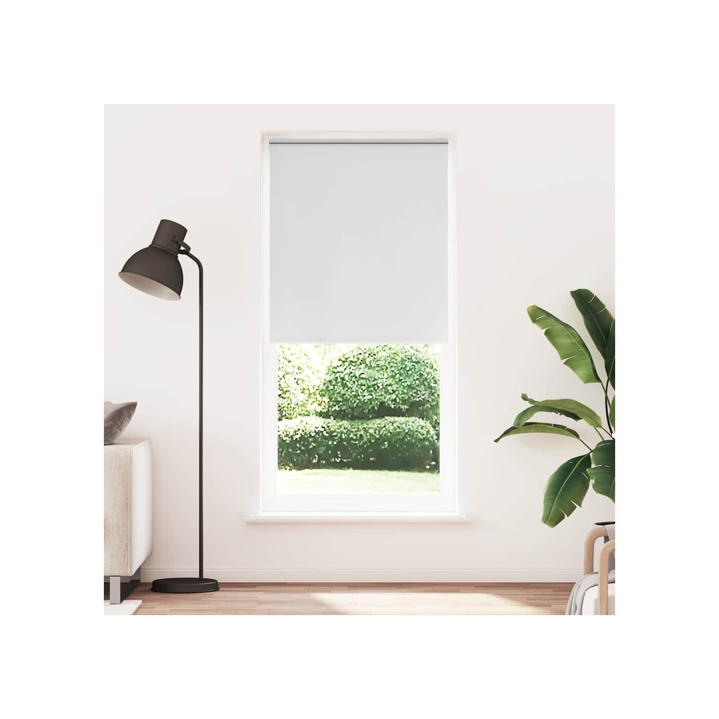Store enrouleur occultant 124,4x230 cm tissu de 120 cm blanc