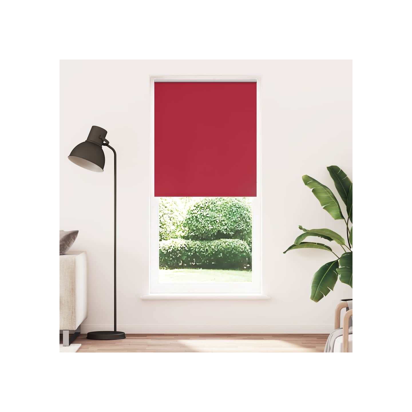 Store enrouleur occultant 124,4x230 cm tissu de 120 cm rouge