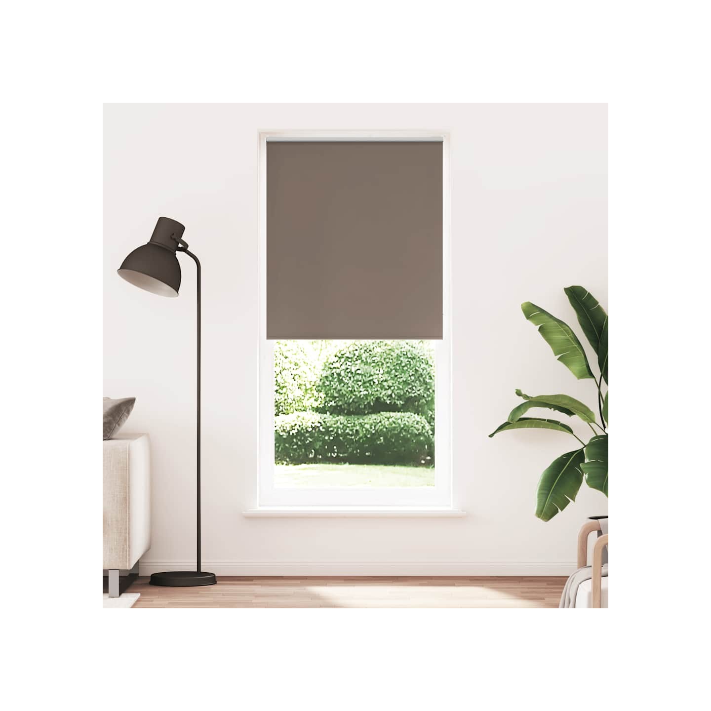 Store enrouleur occultant 84,4x230cm tissu de 80cm couleur café