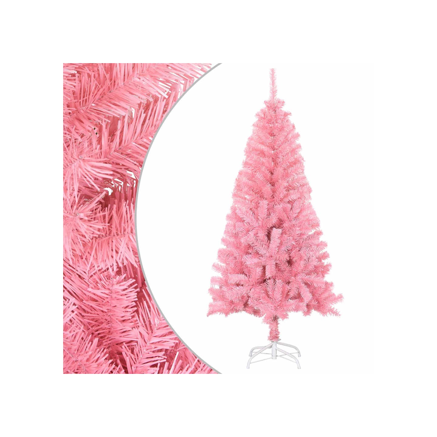 Sapin de Noël artificiel avec support rose 150 cm PVC