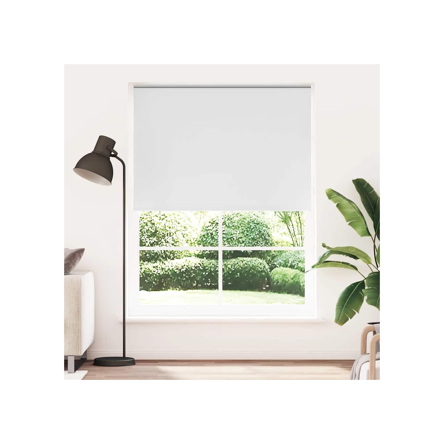 Store enrouleur occultant 144,4x230 cm tissu de 140 cm blanc