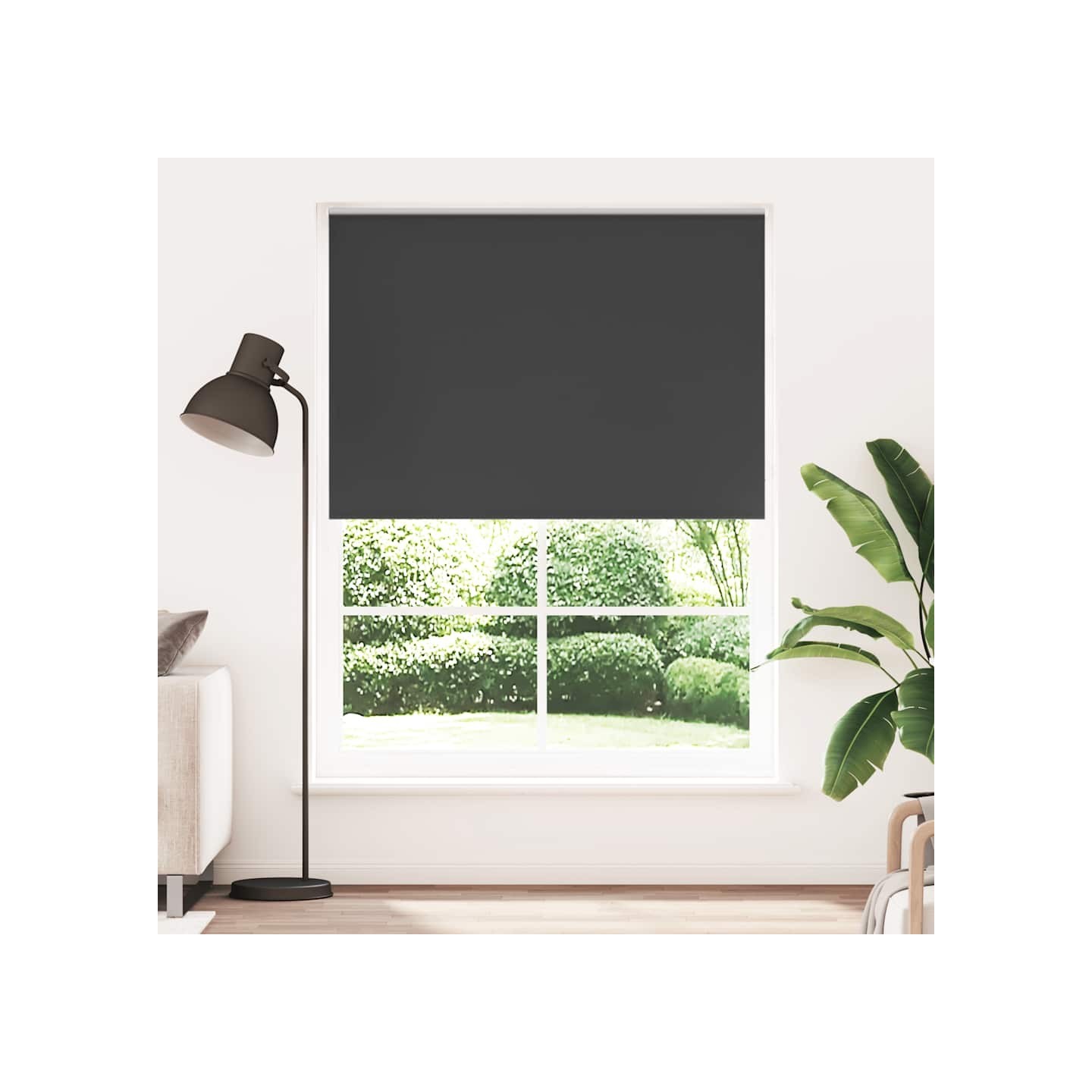 Store enrouleur occultant 164,4x230 cm tissu de 160 cm noir