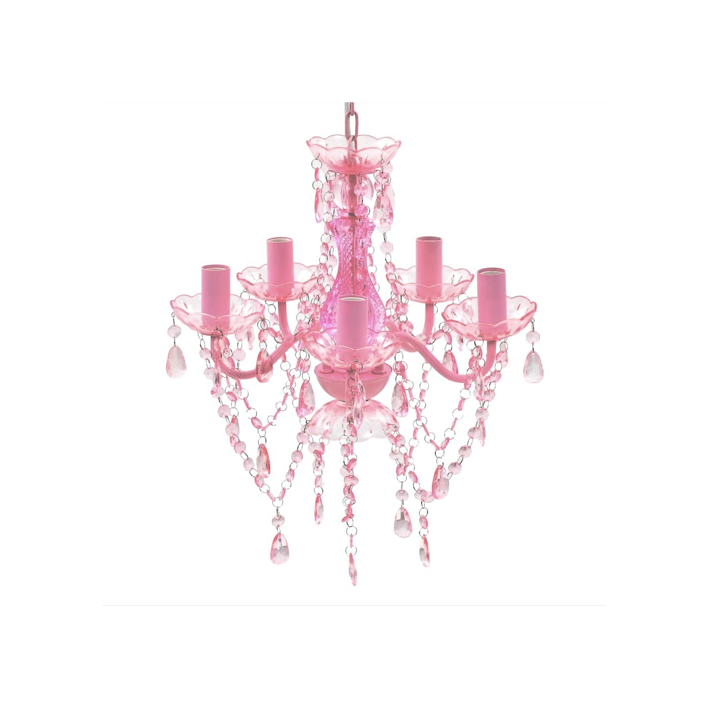Lustre avec 5 ampoules Crystal rose