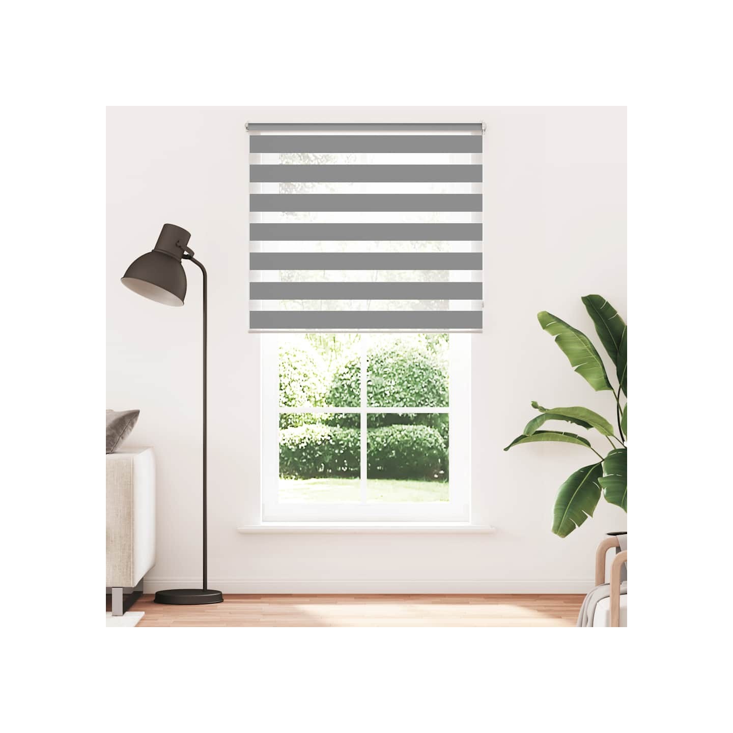 Store vénitien zébré 120,9 x 230 cm, largeur du tissu 116,7 cm, gris