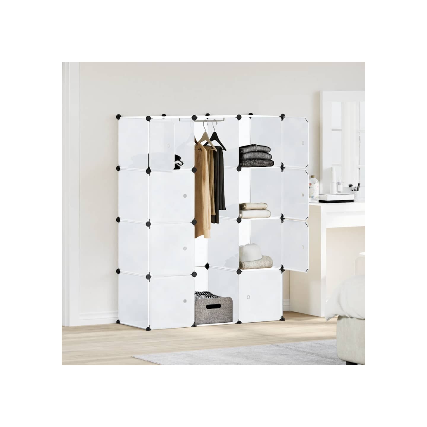 Armoire modulaire 9 compartiments 109x36,5x143 cm blanc