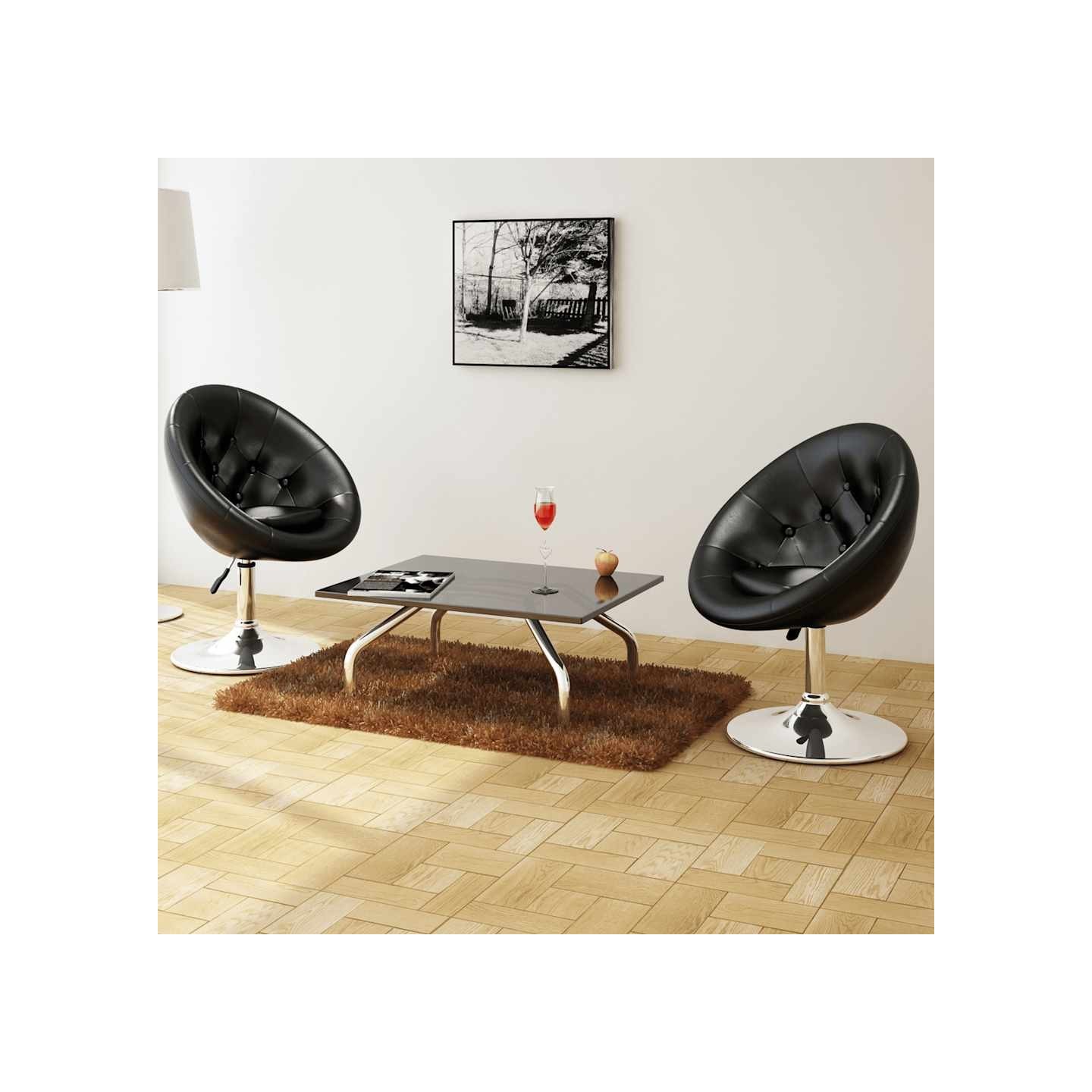 Tabourets de bar lot de 2 noir similicuir