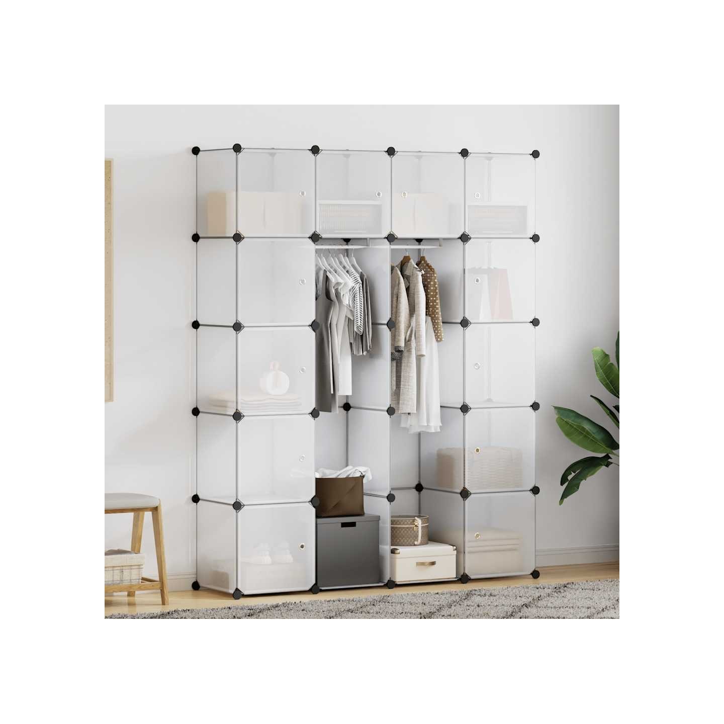 Armoire modulaire 14 compartiments blanc 37 x 146 x 180,5 cm