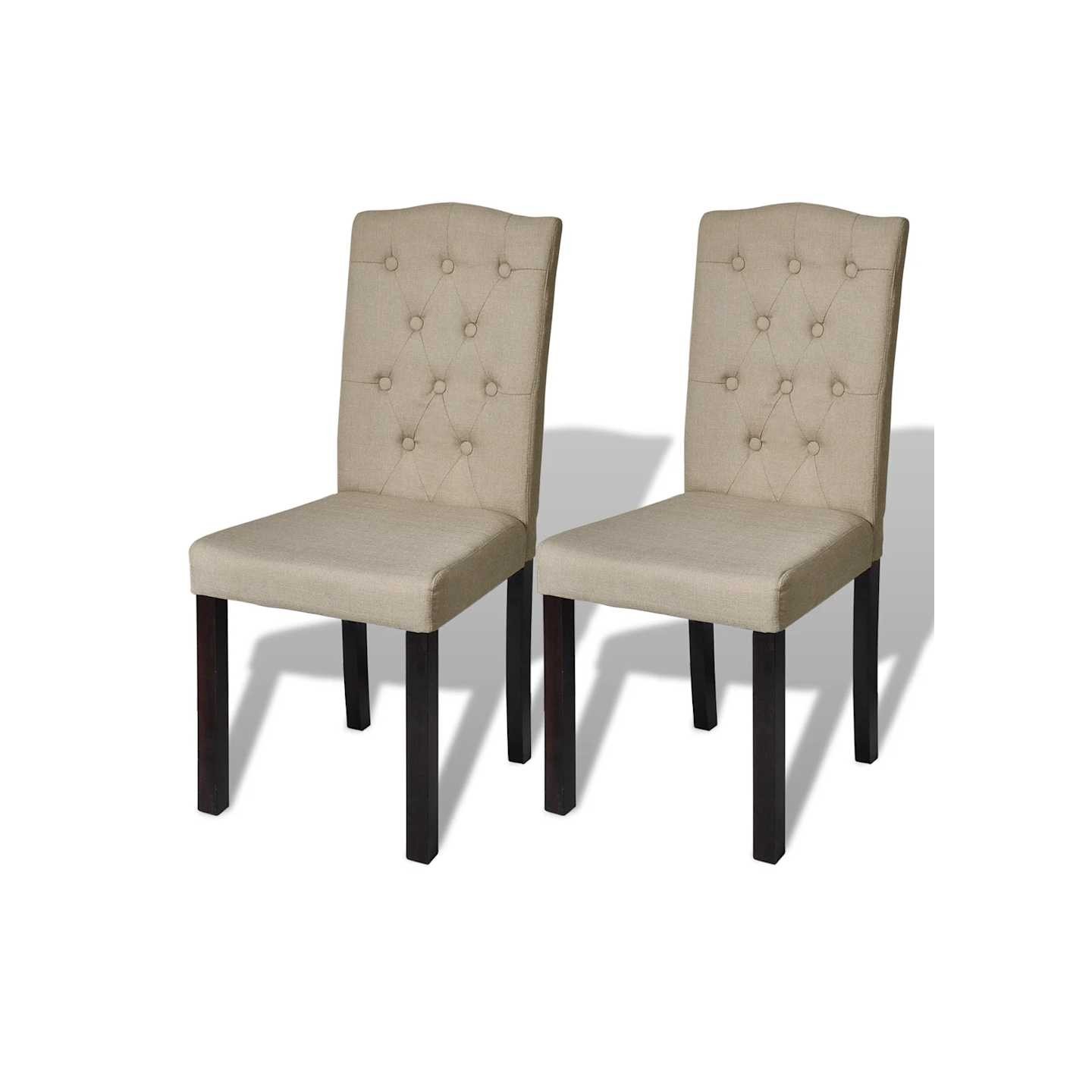 Chaises à manger lot de 2 poil de chameau tissu