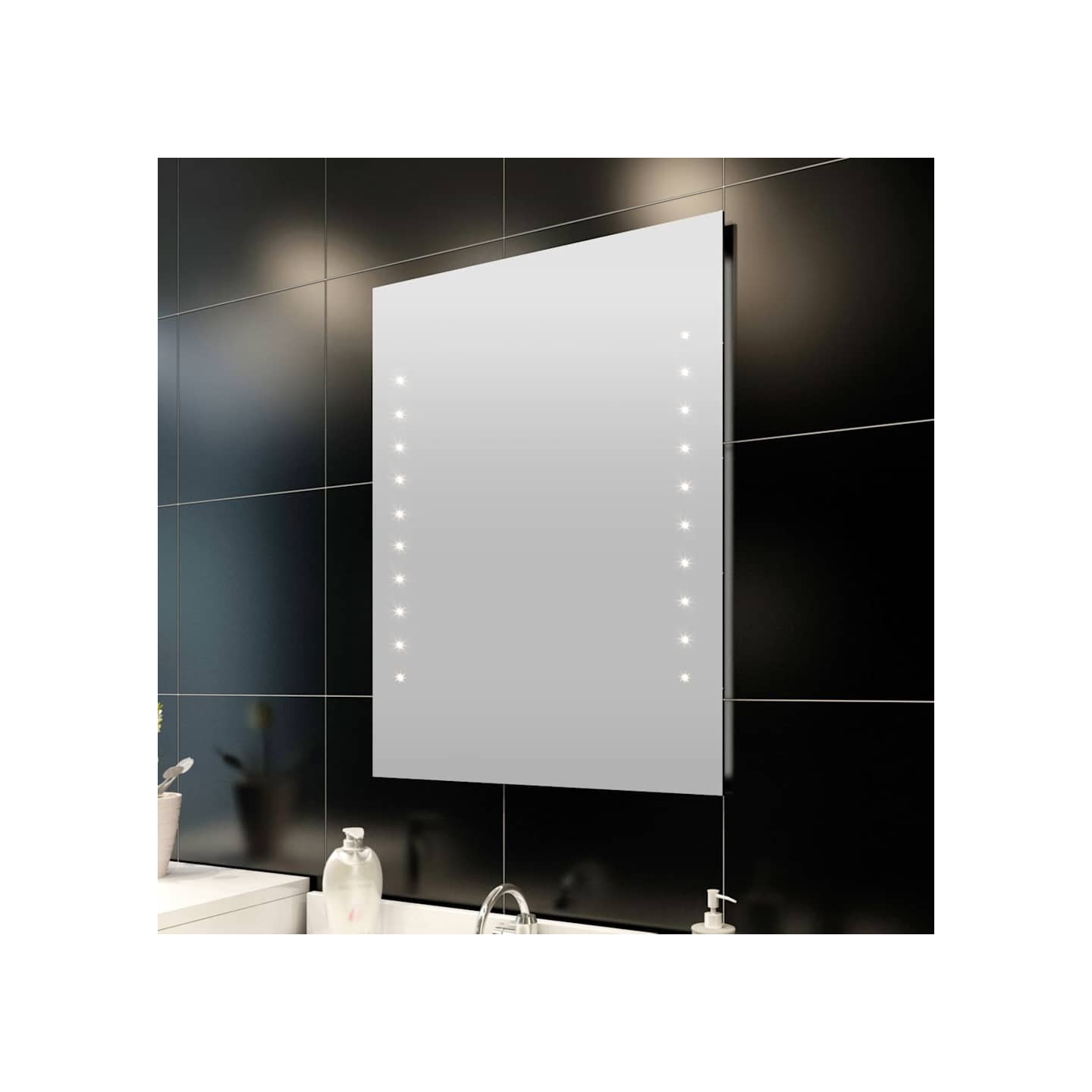 Miroir de salle de bain avec lumières LED 60 x 80 cm (L x H)
