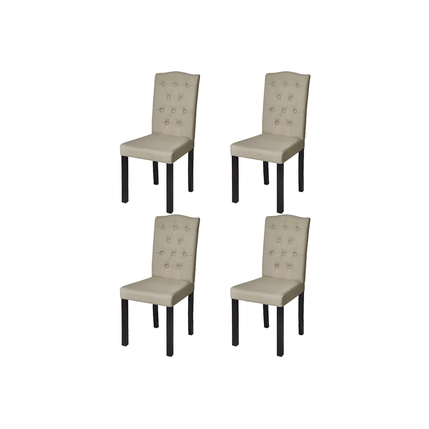 Chaises à manger lot de 4 poil de chameau tissu